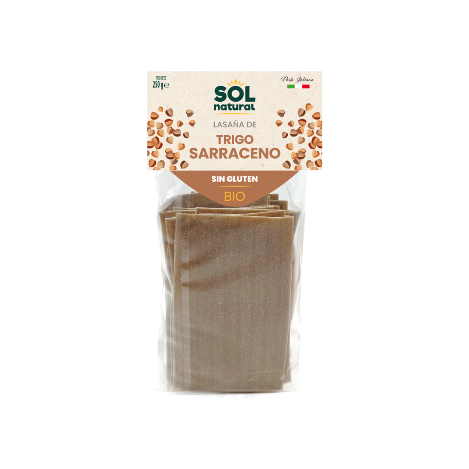 Lasaña de trigo sarraceno sin gluten Bio 250 g Sol Natural