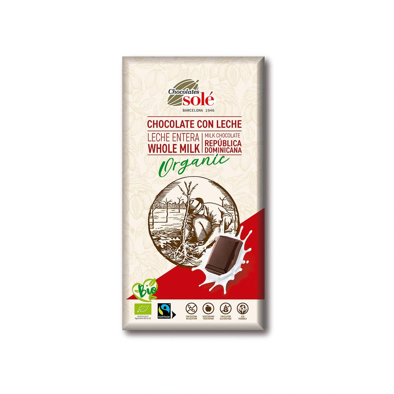 [VB000967] Chocolate con leche 39% cacao Bio 100 g Chocolates Solé