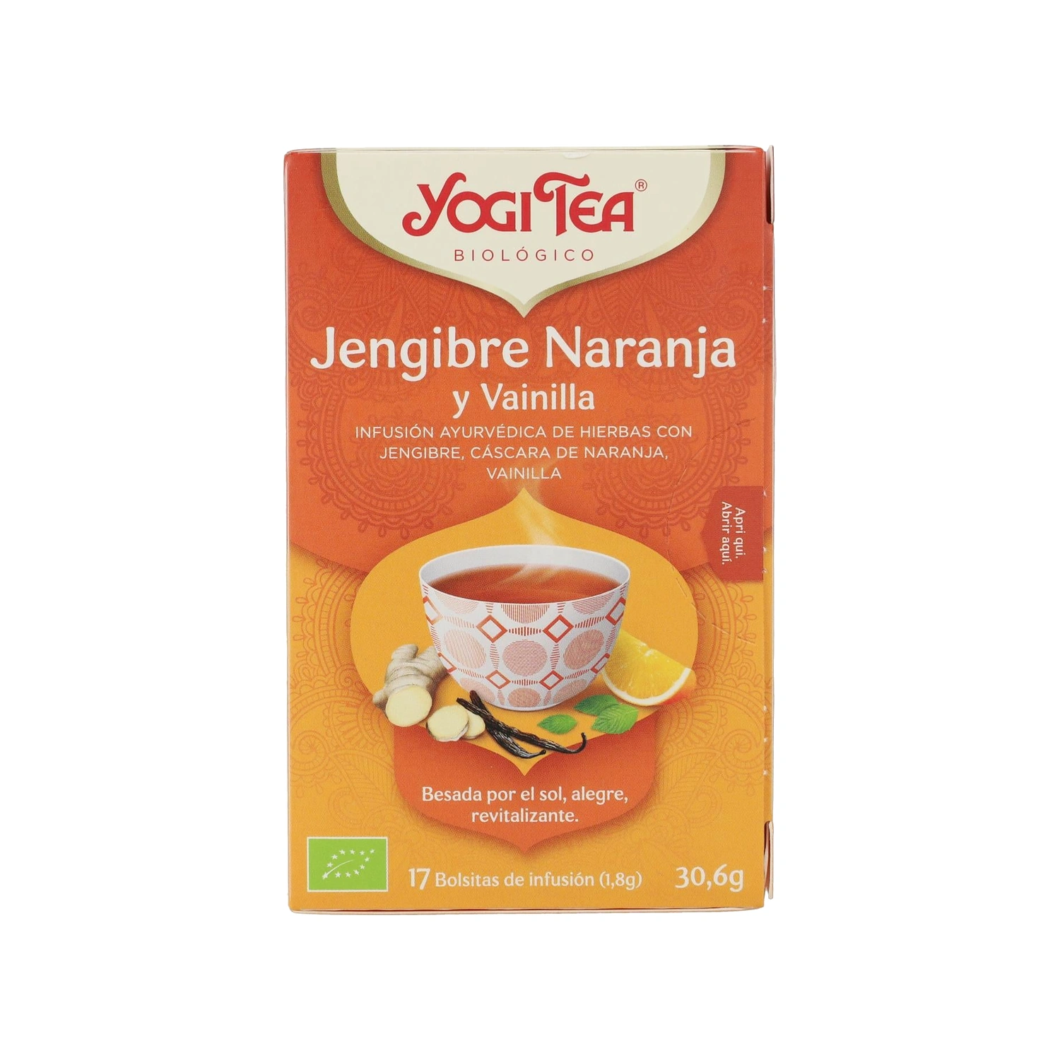 Infusión de jengibre, naranja y vainilla Bio 17 x 1,8 g Yogi Tea