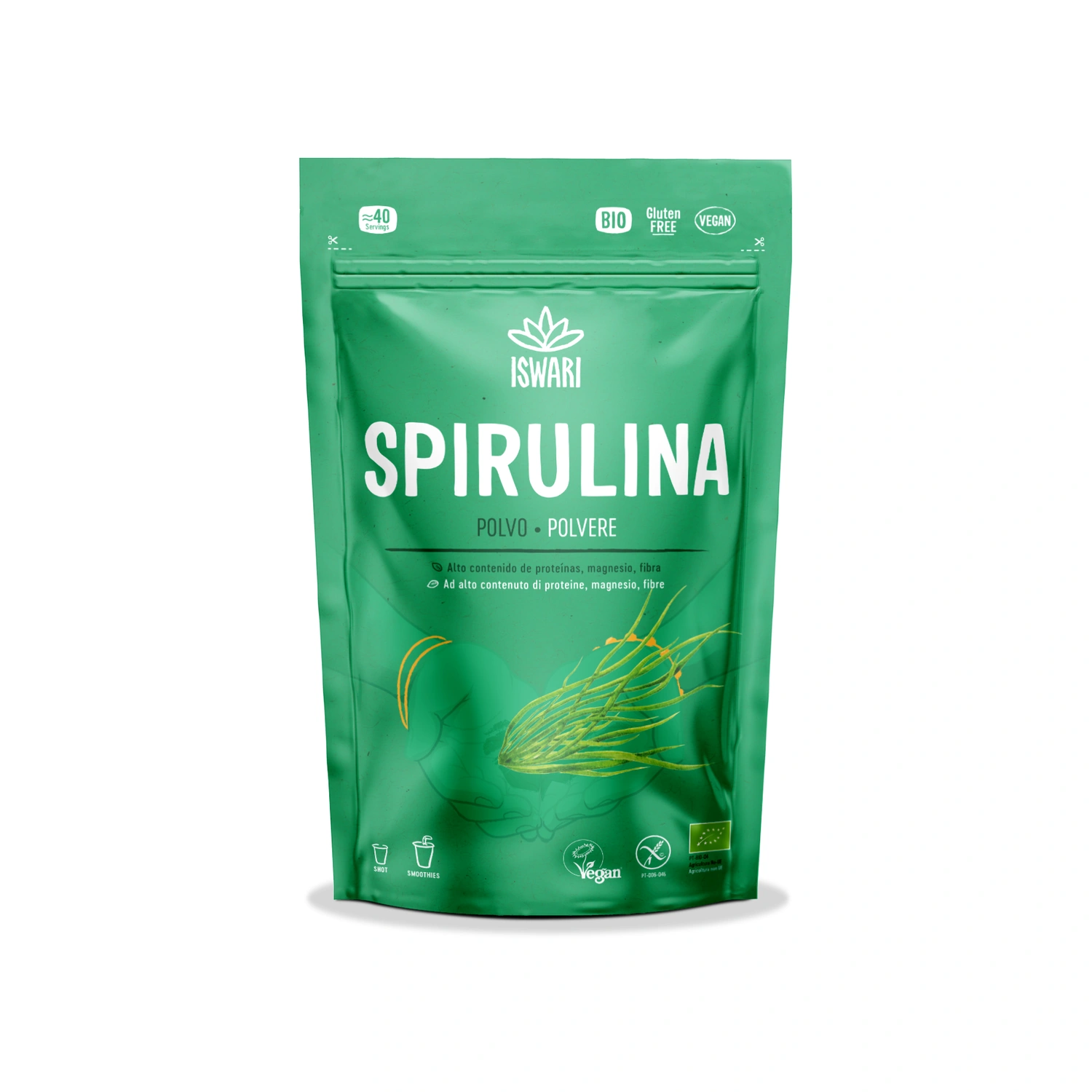 Spirulina en polvo Bio 125 g Iswari