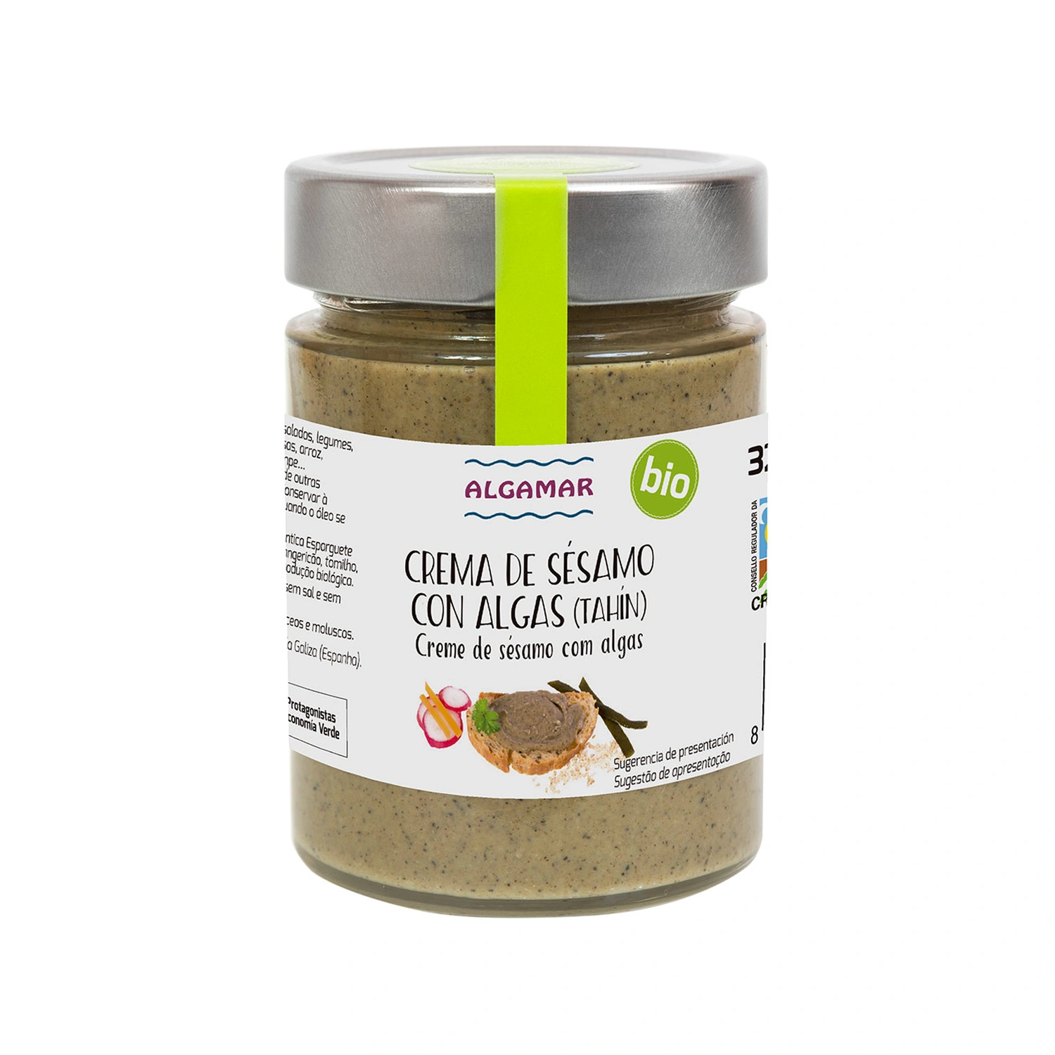 Crema de sésamo tahín con algas Bio 320 g Algamar