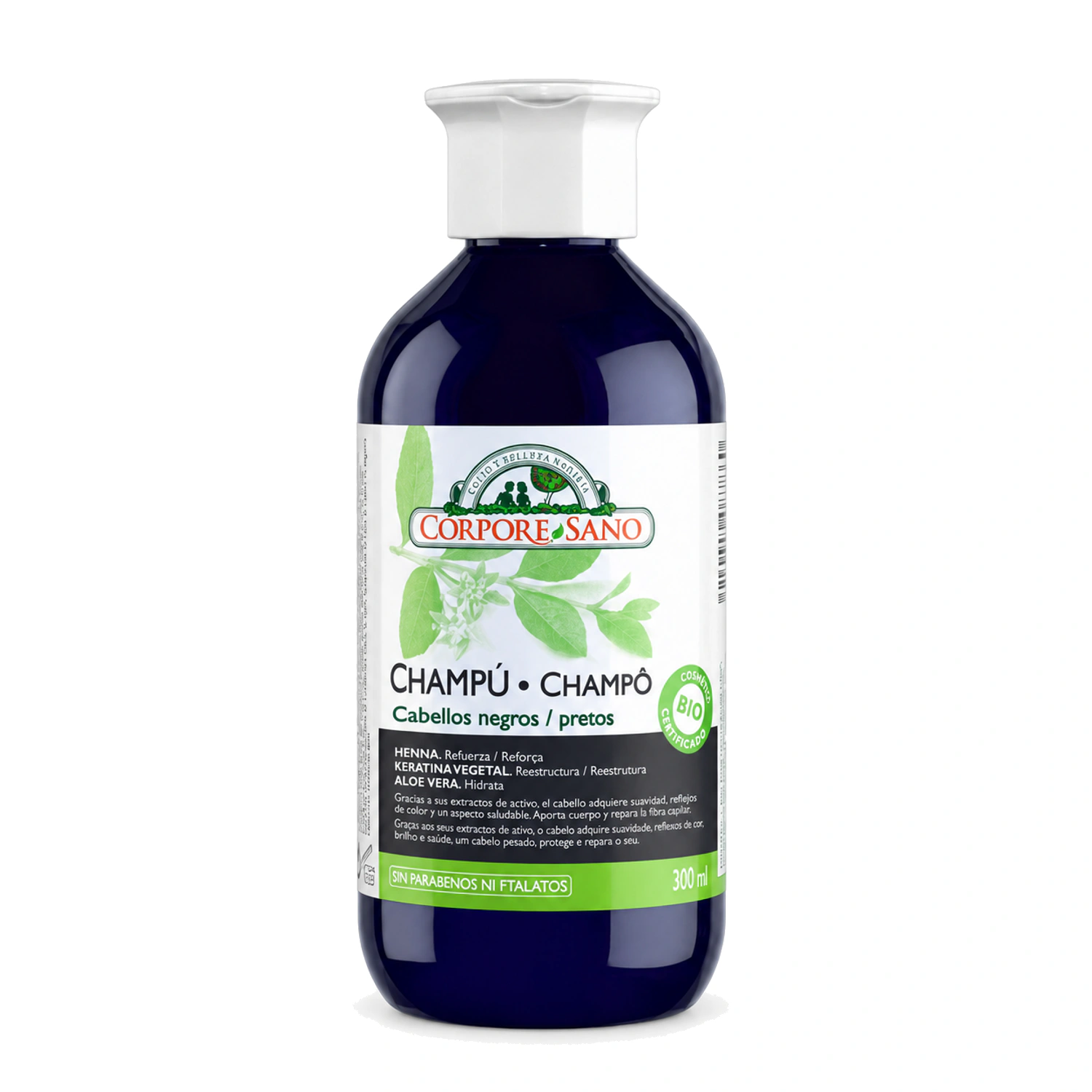 Champú cabellos negros de henna 300 ml Corpore Sano