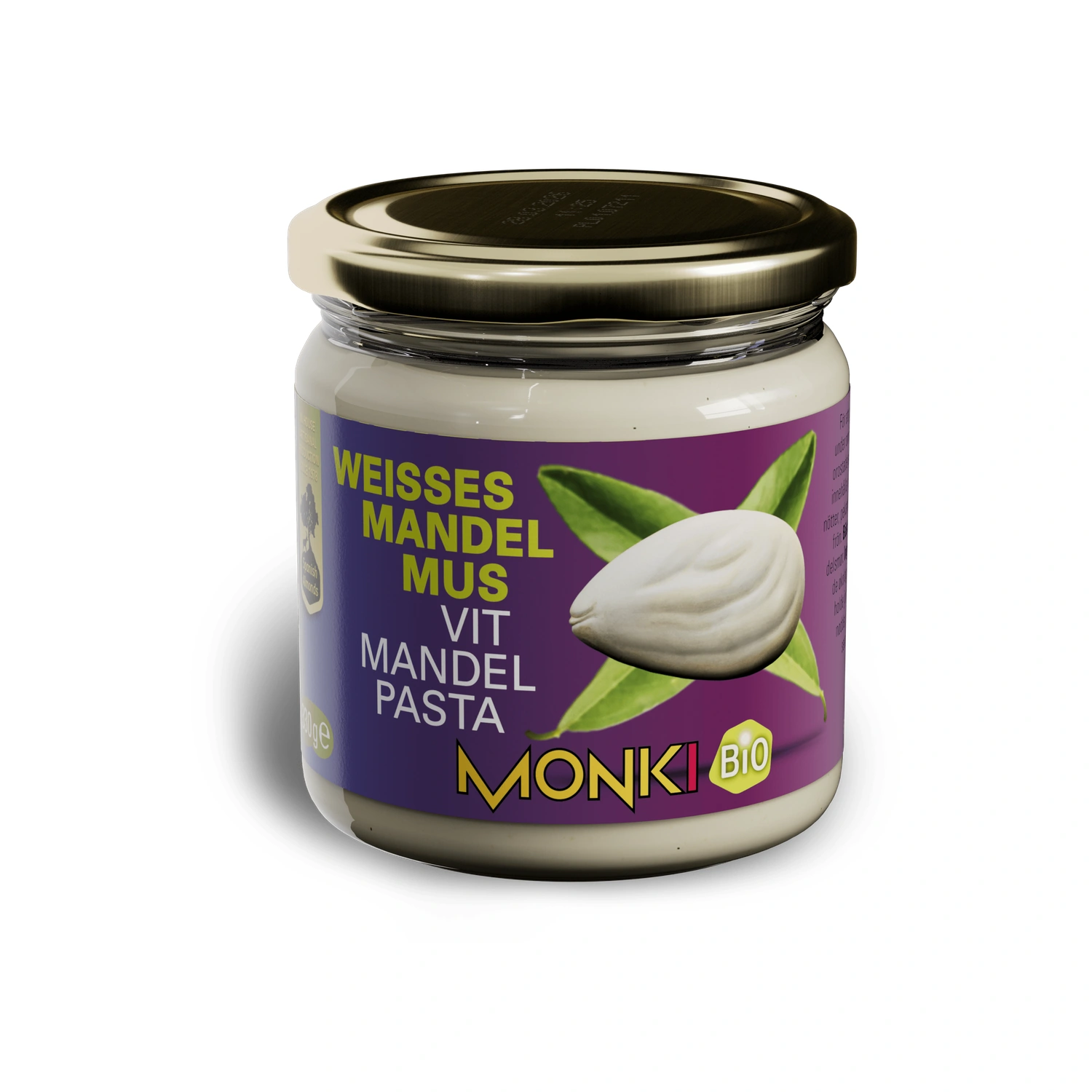 Crema de almendra blanca Bio 330 g Monki